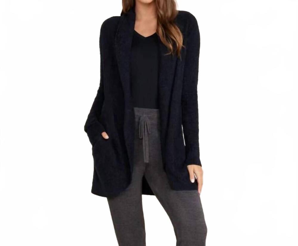 NEW BAREFOOT DREAMS women's light circle cardigan in black